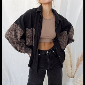 12TH TRIBE LENNON WASHED BLACK SHIRT JACKET, ONE SIZE